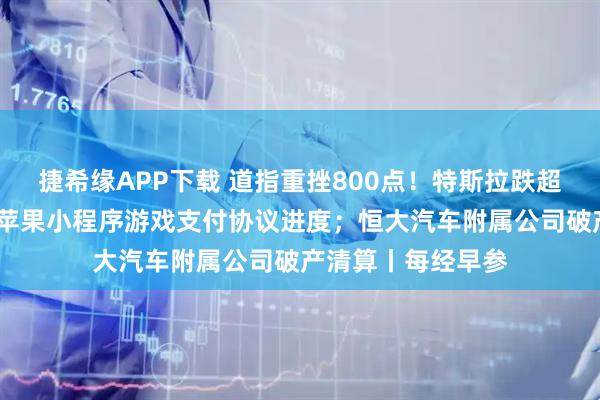 捷希缘APP下载 道指重挫800点！特斯拉跌超6%；腾讯回应与苹果小程序游戏支付协议进度；恒大汽车附属公司破产清算丨每经早参