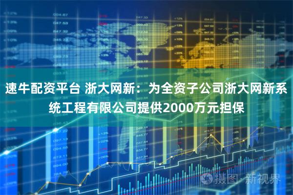 速牛配资平台 浙大网新：为全资子公司浙大网新系统工程有限公司提供2000万元担保